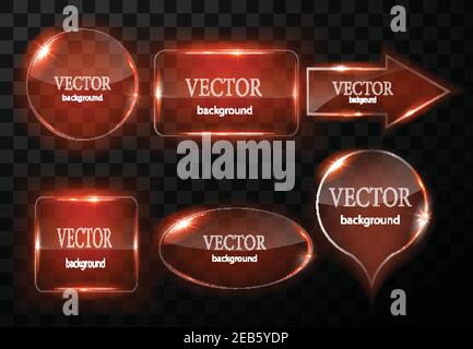 Glass vector button plane. Easy editable background Stock Vector