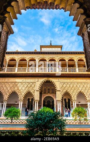 Palace of the Real Alcazar of Seville in Andalusia, Spain Stock Photo