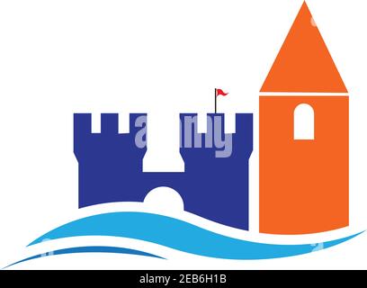 Castle vector illustration icon Logo Template design Stock Vector