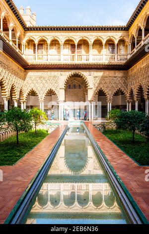 Palace of the Real Alcazar of Seville in Andalusia, Spain Stock Photo