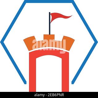 Castle vector illustration icon Logo Template design Stock Vector