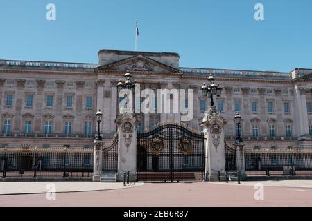 LONDON - 29TH MAY 2020: Buckingham Palace in London during the UK Coronavirus lockdown.
