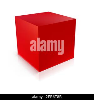 Three-dimensional red cube. Stock Vector