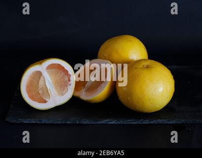 grapefruit on a black background Stock Photo