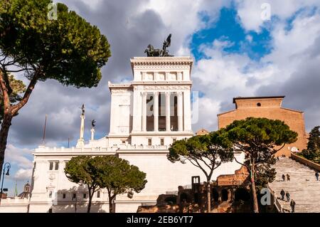 The monument to Victor Emmanuel II on Capitoline Hill in Rome in Lazio, Italy Stock Photo