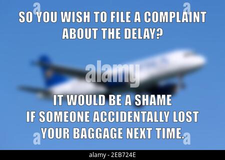 Airline logic funny meme for social media sharing. Airline delay joke ...