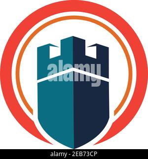 Castle vector illustration icon Logo Template design Stock Vector