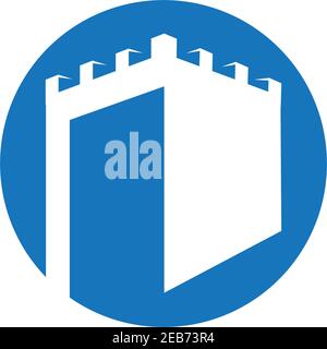 Castle vector illustration icon Logo Template design Stock Vector