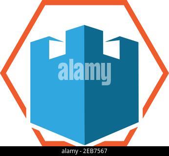 Castle vector illustration icon Logo Template design Stock Vector