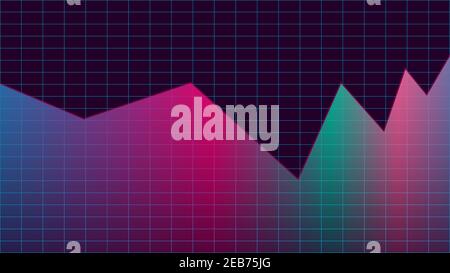 An abstract neon line chart background image. Stock Vector