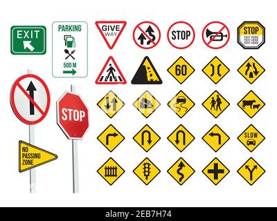 Traffic Signs on illustration graphic vector Stock Vector