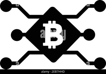 Bitcoin symbol icon vector cryptocurrency for digital asset and wallet in a flat color glyph pictogram illustration Stock Vector