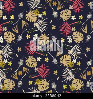 Abstract florial radial vector pattern on a dark blue background Stock Vector