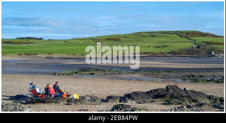 Brighouse Bay in spring sunshine,near the village of Borgue,  Dumfries and Galloway South West Scotland. Stock Photo