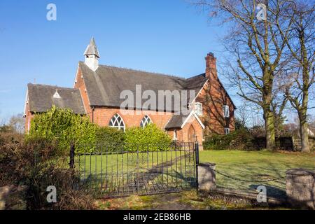 St Luke's parish Church Oakhanger, Cheshire, England.  is an Anglican mission church in the parish of Christ Church, Alsager,  the diocese of Chester. Stock Photo