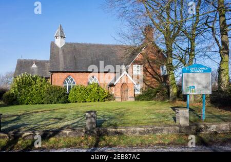 St Luke's parish Church Oakhanger, Cheshire, England.  is an Anglican mission church in the parish of Christ Church, Alsager,  the diocese of Chester. Stock Photo