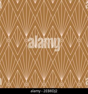 Art Deco Seamless Pattern in a Trending minimal Linear Style. Vector Abstract Geometric background Stock Vector