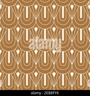 Art Deco Seamless Pattern in a Trending minimal Linear Style. Vector Abstract Geometric background Stock Vector