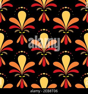 Flower colorful ornament decorative seamless pattern vector tile Stock Vector