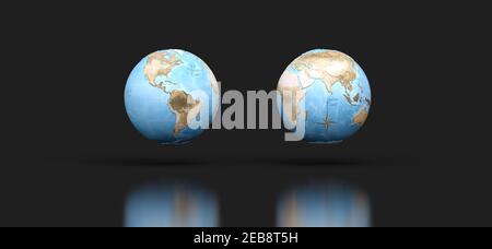 terrestrial globe white background - 3D rendering Stock Photo