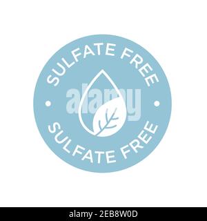 Sulfate free round icon.  Symbol for personal care products. Stock Vector