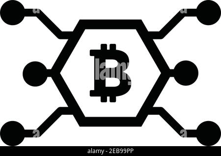 Bitcoin icon vector cryptocurrency symbol for digital asset and wallet in a flat color glyph pictogram illustration Stock Vector