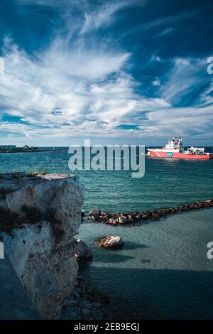fantastic view on the otranto port and sea Stock Photo