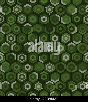 Honeycomb inspired abstract geometric seamless pattern of hexagons Stock Vector