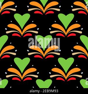 Flower colorful ornament decorative seamless pattern vector tile Stock Vector