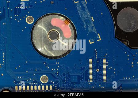 detail of the electrical circuits of a 2.5 '' hard disk Stock Photo