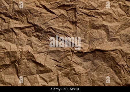 Background of the crumpled brown paper Stock Photo