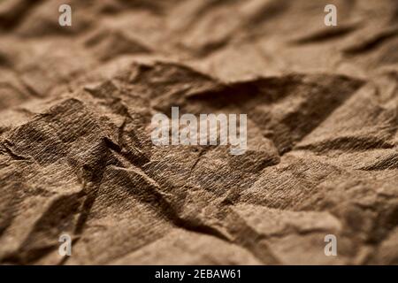 Background of the crumpled brown paper Stock Photo
