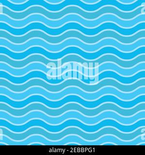 Nautical style vector pattern with waves. Stock Vector