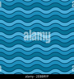 Nautical style vector pattern with waves. Stock Vector