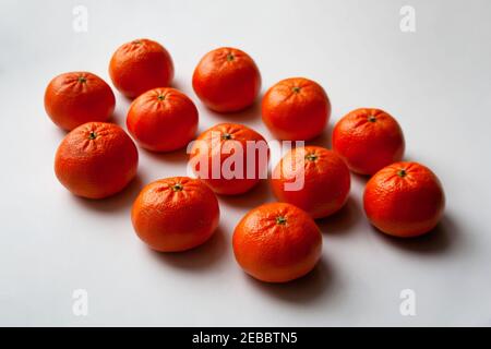 Mandarin oranges isolated on white background Stock Photo