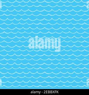 Nautical style vector pattern with waves. Stock Vector
