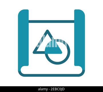 concept blueprint planning single isolated icon with gradient style ...