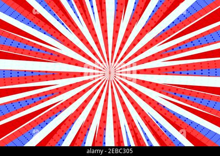 Striped colorful rays background. Pop art creative concept colorful comics book magazine cover. Cartoon halftone retro pattern. Abstract template Stock Vector