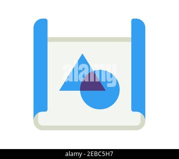 blueprint concept plan single isolated icon with flat style vector ...