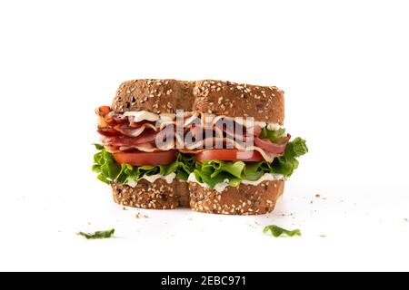 BLT sandwich isolated on white background Stock Photo
