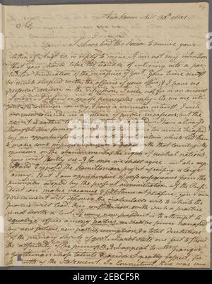 Letter from Noah Webster Stock Photo