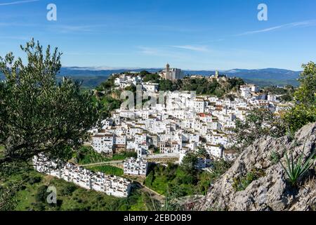 Casares, Spain - 27. January 2021: view of the idyllic Andalusian village of Casares Stock Photo