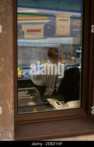 Laboratory assistant in lab for medical and biochemical analysis is assessing material, making analysis and tests on biological material. Stock Photo