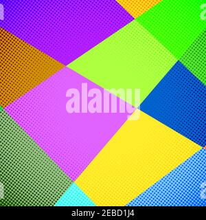Colorful background with bubbles. Pop art creative concept New Year comic book magazine cover. Cartoon halftone retro pattern. Abstract template Stock Vector