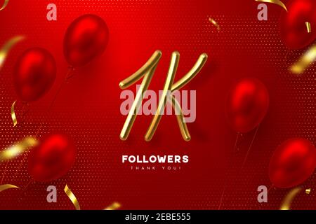 One thousand followers banner. Stock Vector