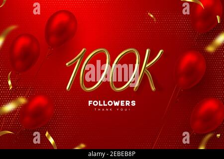 100K followers banner. Stock Vector