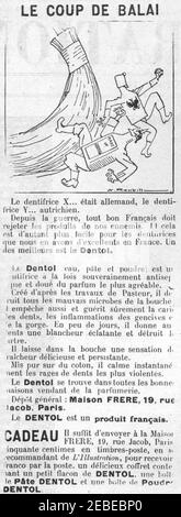 No 3791, 30 Octobre 1915, Dentol. Stock Photo