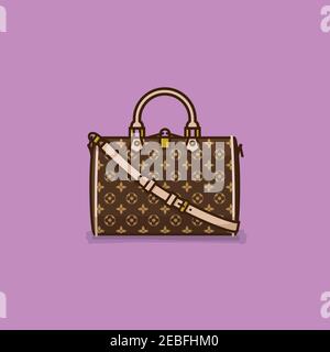 Iconic fashion designer handbag vector illustration for Handbag Day on October 10 Stock Vector