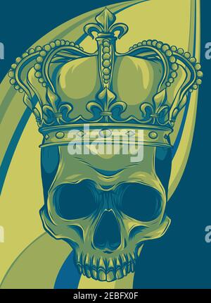Skull King Crown design element vector illustration Stock Vector Image ...