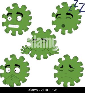 Vector illustration of coronavirus expressions cartoon Stock Vector